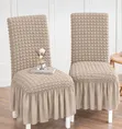 Majestic Dining Chair Covers - Bubble Textured with Ruffled Skirt - 1