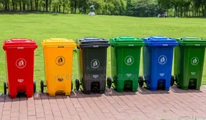 24 Litre Colour Coded Waste Bin with Wheels