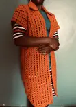 Crocheted Throw-On Cardigan - 1