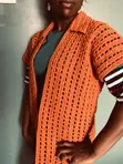 Crocheted Throw-On Cardigan - 2
