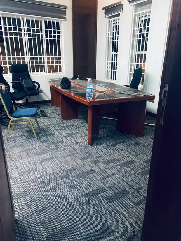 Executive Gray Tile Office Carpet - 1