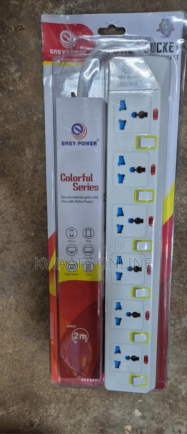 Easy Power 6-Way Extension Socket with 2M Cable - 1