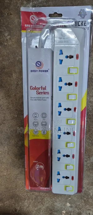 Easy Power 6-Way Extension Socket with 2M Cable