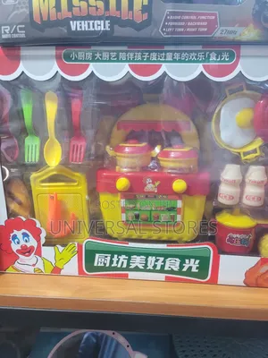 Children's Plastic Kitchen and Fast-Food Pretend Play Set