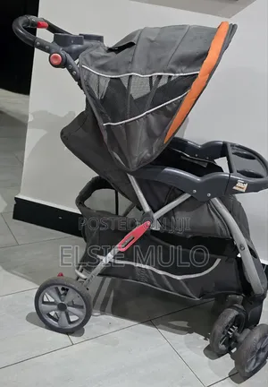 Foldable Baby Stroller - Grey & Orange