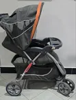 Foldable Baby Stroller - Grey & Orange - 4