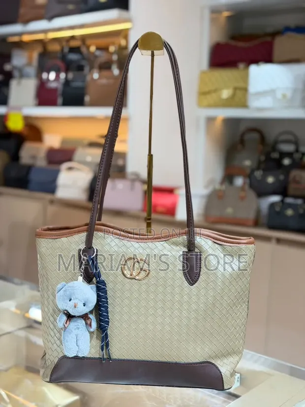 Woven-Pattern Tote Shoulder Bag - 1