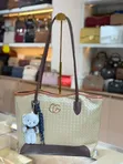 Woven-Pattern Tote Shoulder Bag - 1