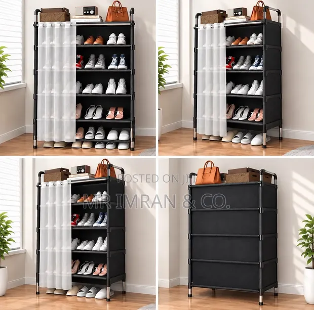 5-Tier Dustproof Shoe Rack with Drawers - 1