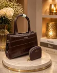 Chris Bella Animal Print Leather Office Bag - 3