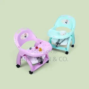 Portable Baby Feeding Chair with Tray & Wheels