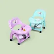 Portable Baby Feeding Chair with Tray & Wheels - 1