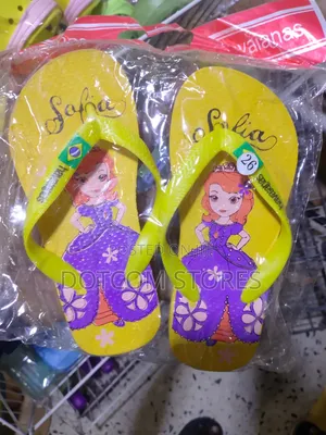 Children's Bright Yellow Princess Sofia Flip-Flops