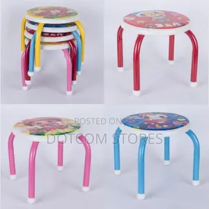 Children's Round Stool - Cartoon Village