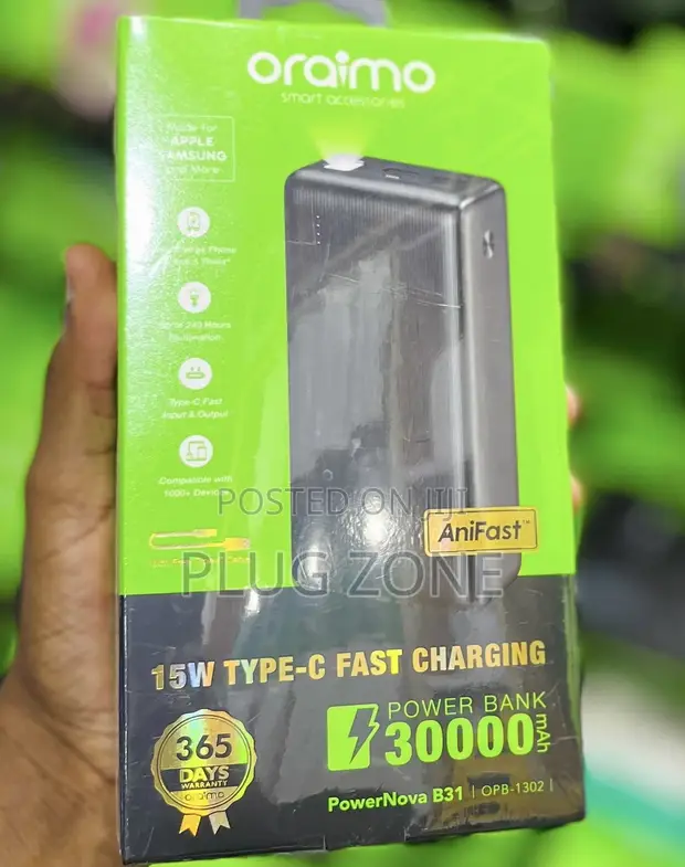 Oraimo Powerbank 30,000mAh with LED Torch - 1
