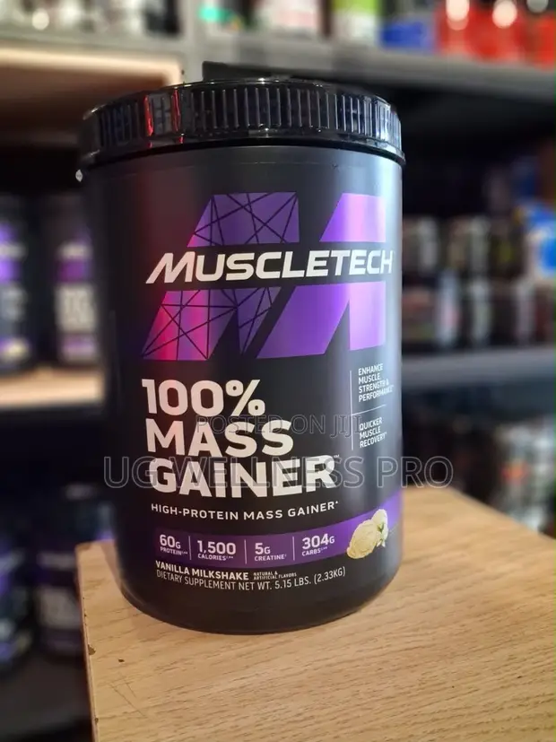 MuscleTech 100% Mass Gainer Powder 2.3kg Vanilla Milkshake - 1
