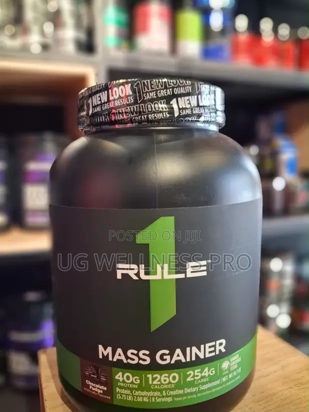 Rule 1 LBS High-Calorie Mass Gainer 2.6kg Chocolate Fudge - 1