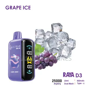 Elfbar Raya D3 Disposable Vapes - 25000 Puffs, Grape Ice