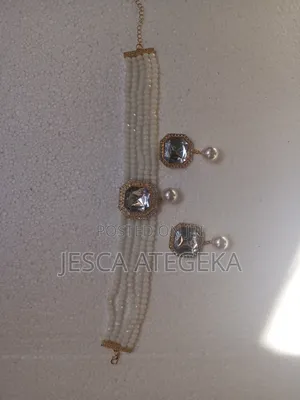 Vintage Multi-Layer Pearl Choker & Earring Set