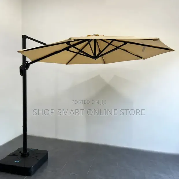 Uplion Large Outdoor Garden Umbrella - Brown - 1