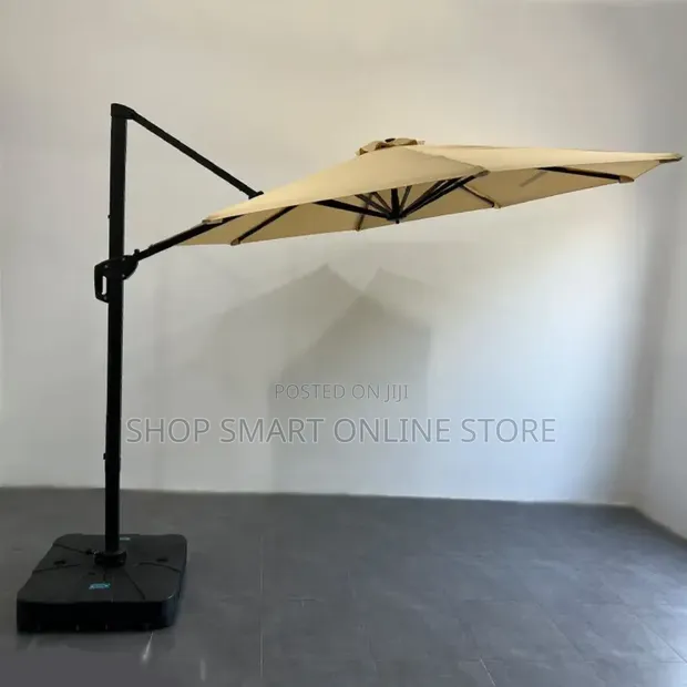 Large Outdoor Parasol Umbrella - Brown - 1
