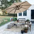 Outdoor Garden Parasol Umbrella - Brown - 2