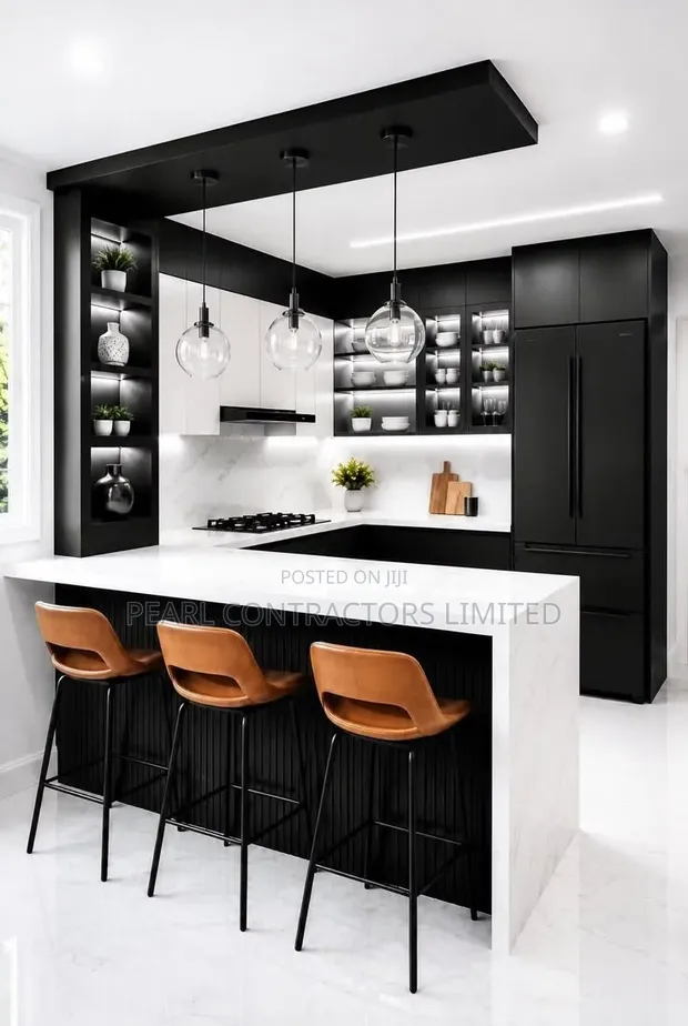 Kitchen Cabinets - Black & White, Any Colour - 1