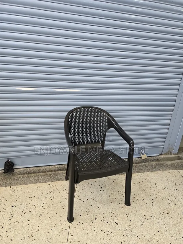 Brand New Stackable Plastic Chairs with Armrests - 1