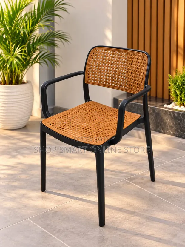 Luxury Dining Plastic Chairs with Armrest - Brand New - 1