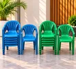Brand New Plastic Chairs with Armrests - 2