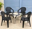 Brand New Plastic Dining Table and Chairs Set - 1