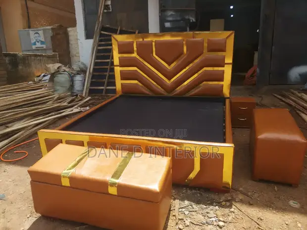 5x6 Cream Bed with 2 Bedside Tables - 1