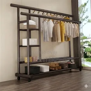 Heavy-Duty Double Pole Metal Clothes Rack (150 Kg)