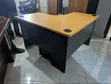 Curved L-Shaped Office Table with Movable Drawer - 1