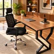 120cm Brown Wood Office Desk with Metal Legs - 2