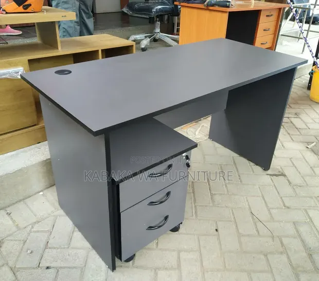 Modern Home Office Desk with Drawers and Shelves - 1