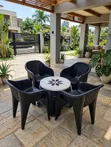 Vintage Bar Hotel Plastic Table and Chairs - 1