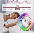 Generic 180° Adjustable Angle Cooling Fan with LED Light - 2
