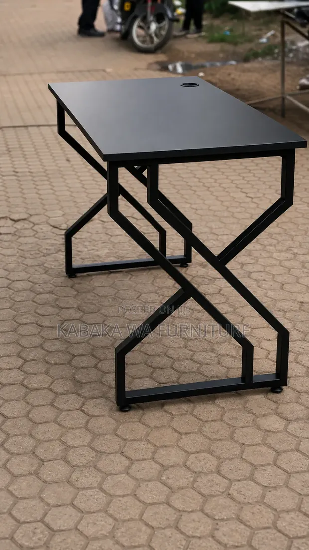 Premium Office Desk 120cm Wood Top X Legs - 1
