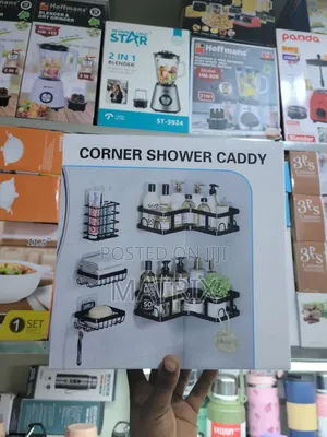 Corner Shower Caddy Set - 5pc Black Metal