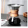 600ml Glass Pour-Over Coffee Maker with Wooden Collar - 2