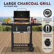 King Charcoal BBQ Grill Trolley - Portable Aluminium - 2