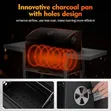 King Charcoal BBQ Grill Trolley - Portable Aluminium - 4
