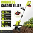 Cordless Tiller Cultivator - Battery-Powered Garden Tool - 2