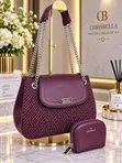 Chris Bella 2-Piece Quilted Shoulder Bag & Coin Purse Set - 2