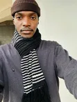 Knitted Black Scarf - 1