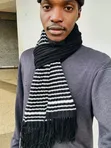 Knitted Black Scarf - 2