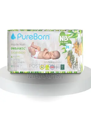 PureBorn Organic Bamboo Diapers - Newborn Size