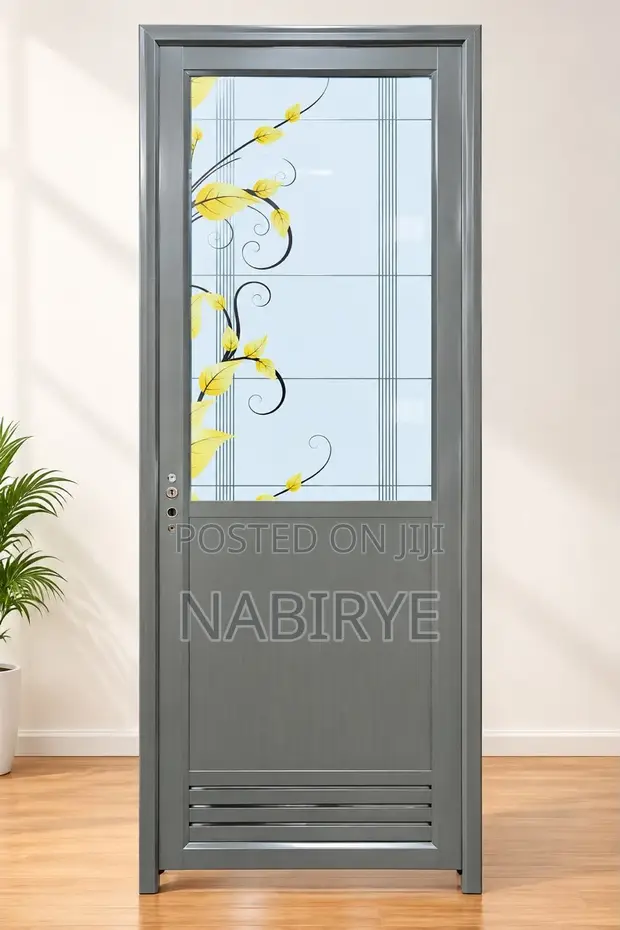 Aluminium Bathroom Door - Brown - 1