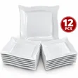 12-Piece White Square Ceramic Dinner Plates Set - 1